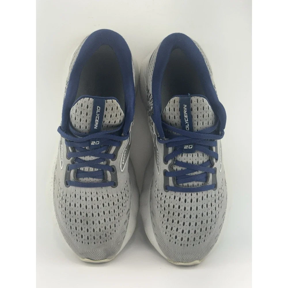 Brooks Glycerin 20 Shoes Mens Size 9 D Gray Running Comfort Walking Sneakers